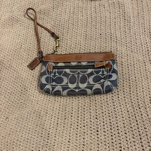 Coach Denim and Brown Wristlet